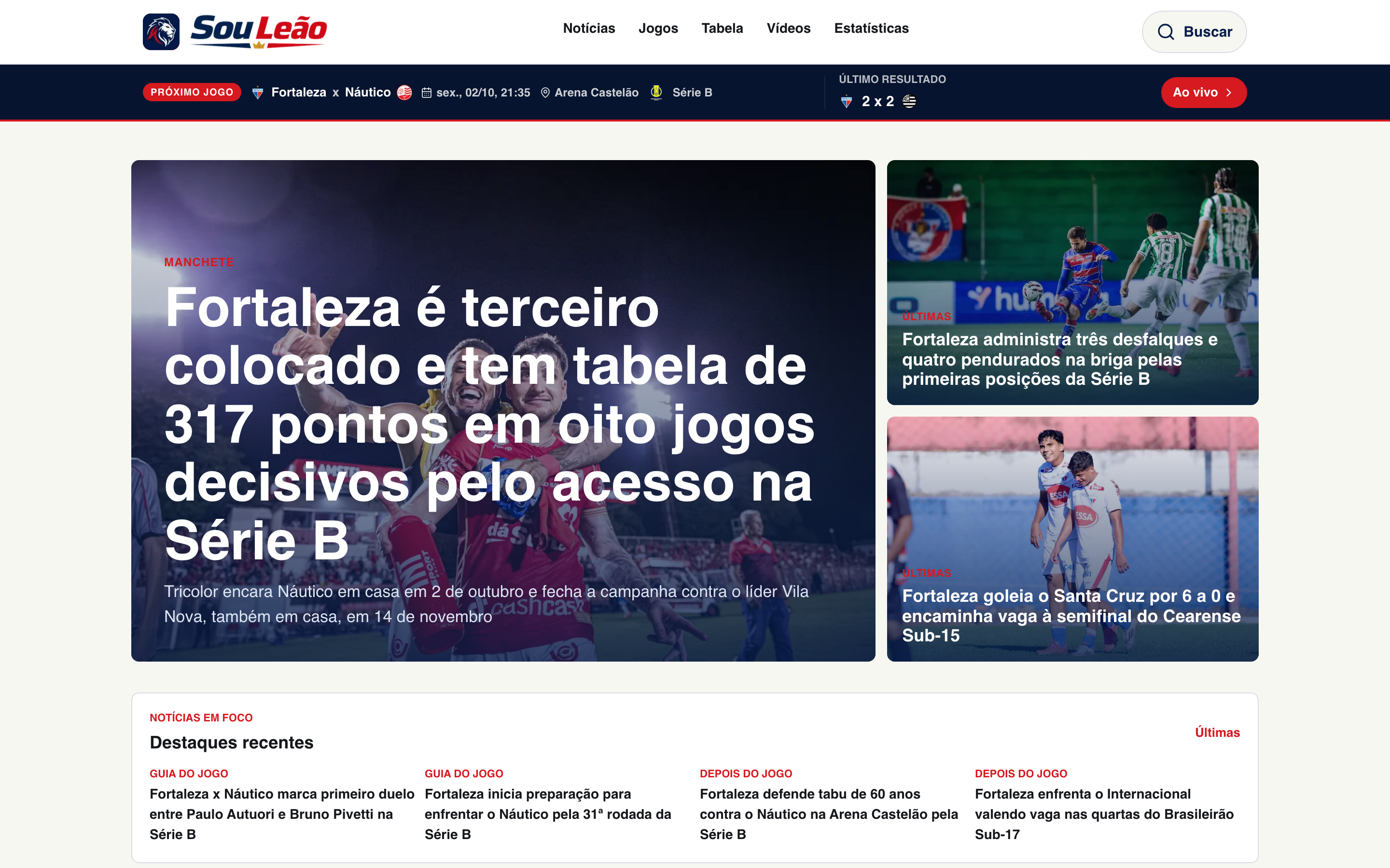 Sou Leão home page with latest news